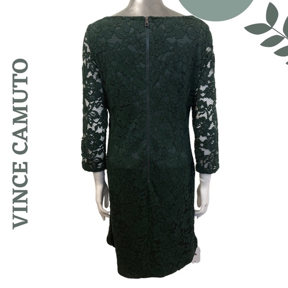 🛍️3/$40 Vince Camuto Elegant Floral Lace Cocktail Dress | 3/4 Sleeve | Size 10 - Picture 3 of 7